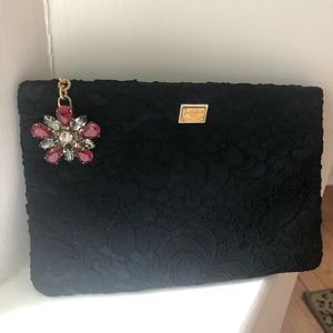 Dolce & Gabbana black and lace crystal clutch